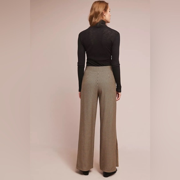 Anthropologie Cartonnier Houndstooth Wide Leg Pants - Picture 2 of 15